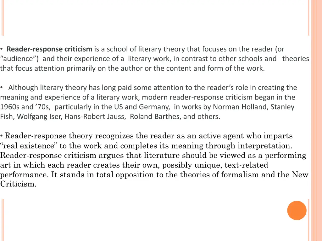 reader response criticism is a school of literary