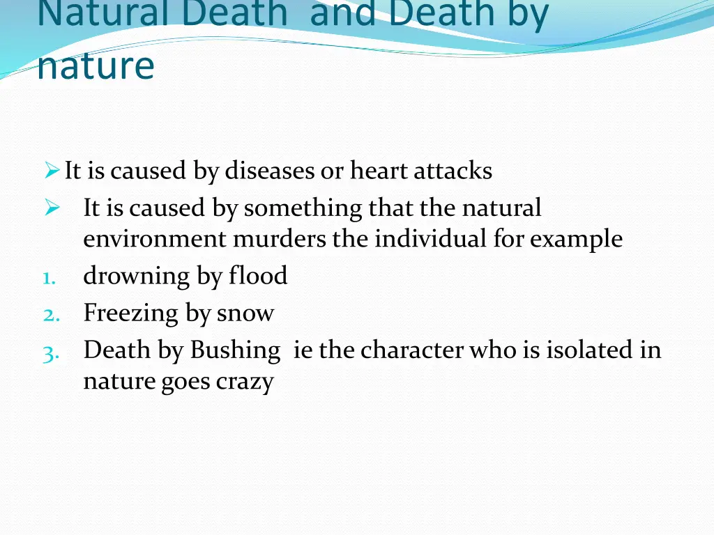 natural death and death by nature