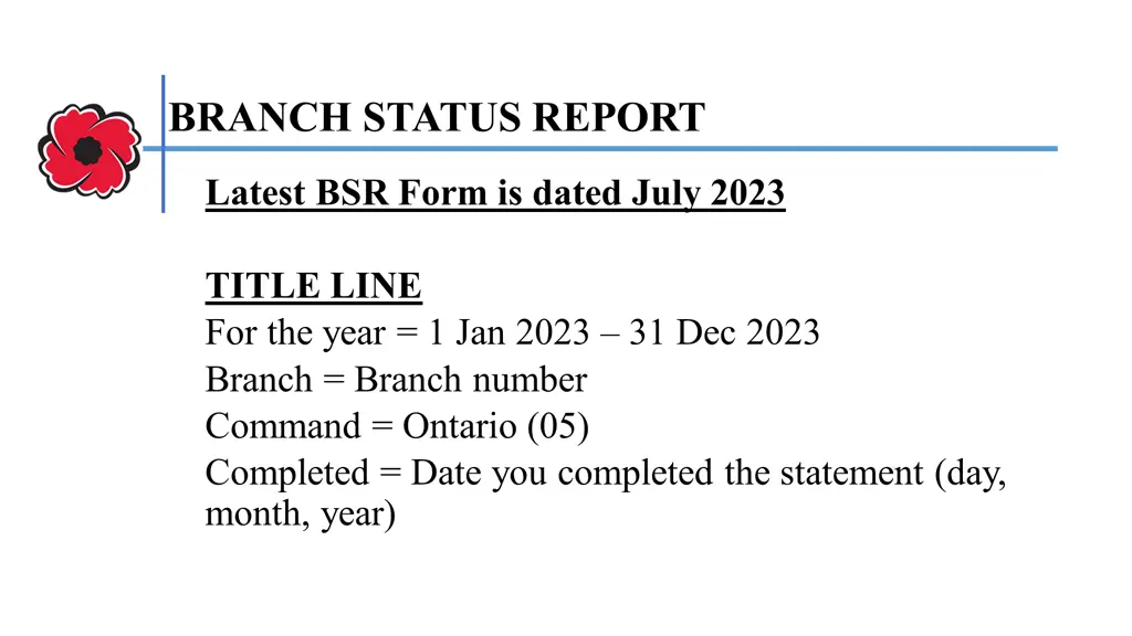 branch status report