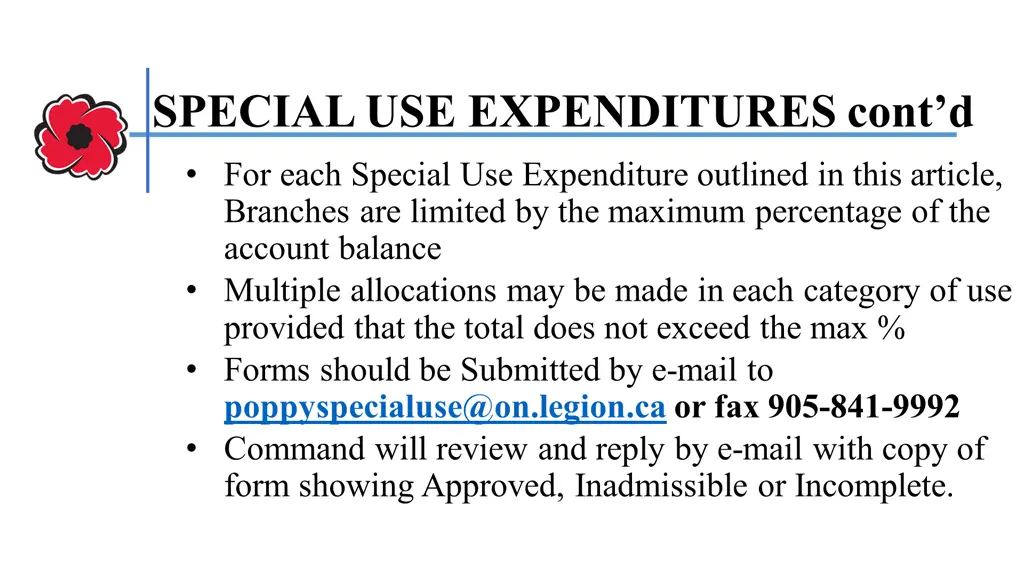 special use expenditures cont d