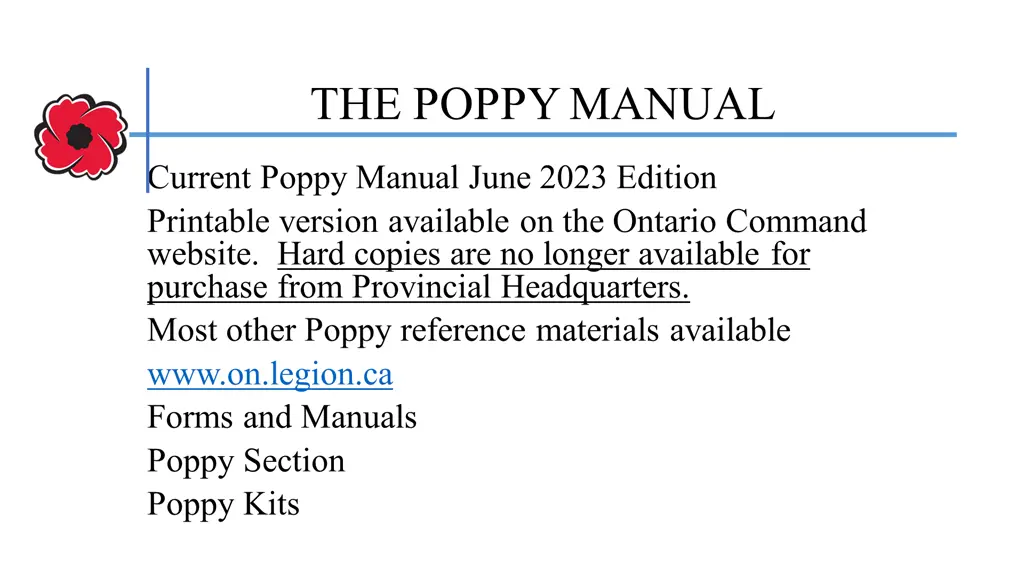 the poppy manual