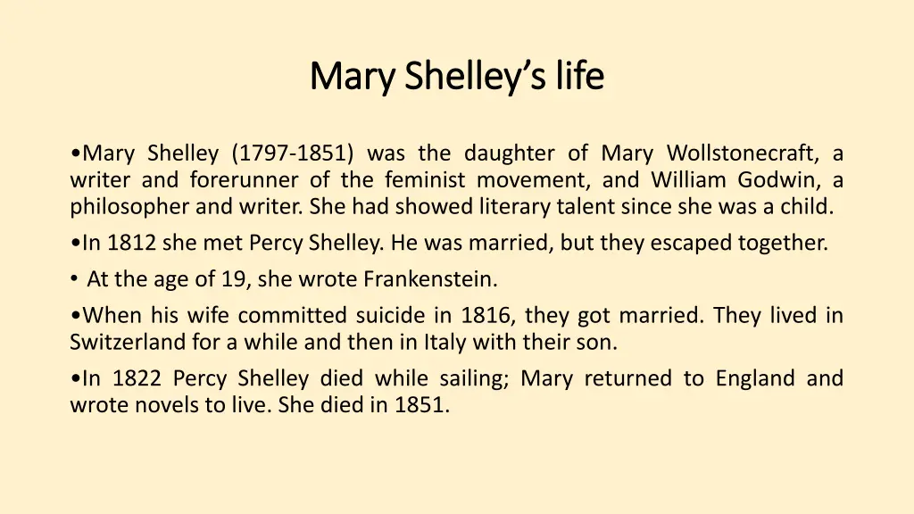 mary mary shelley s shelley s life