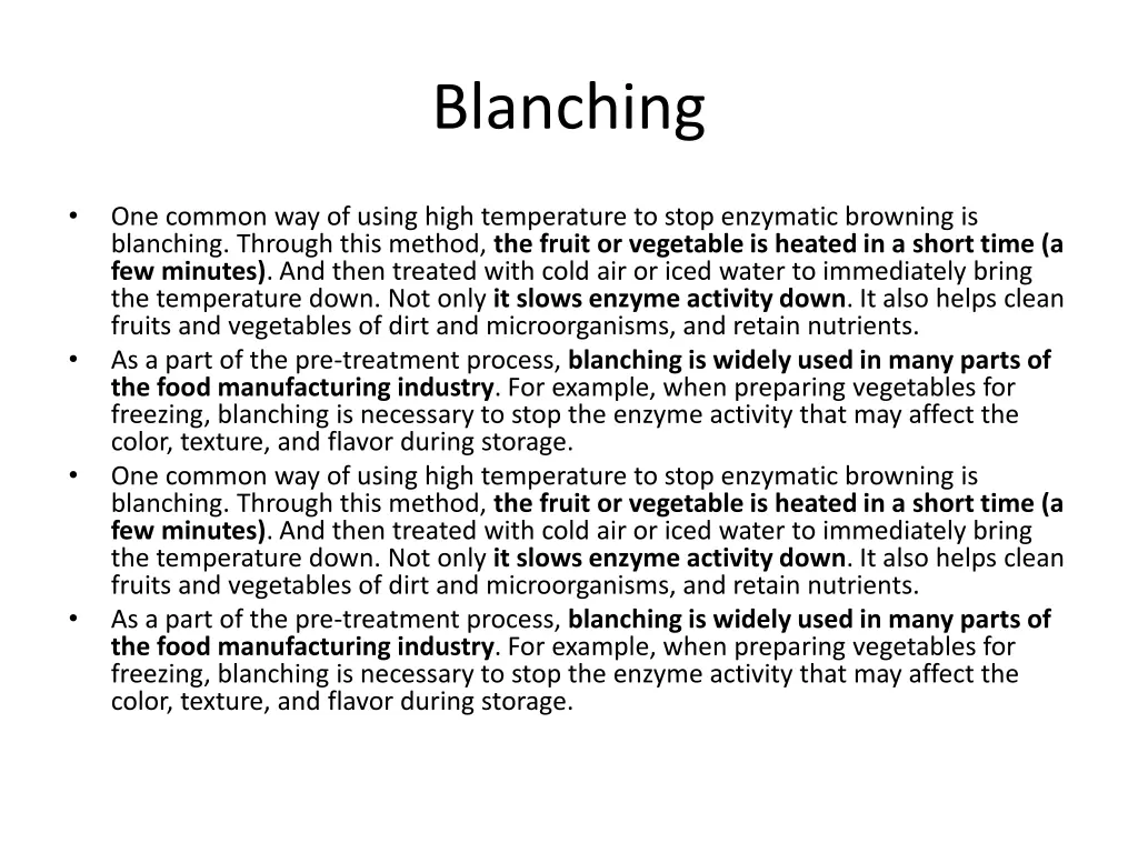 blanching