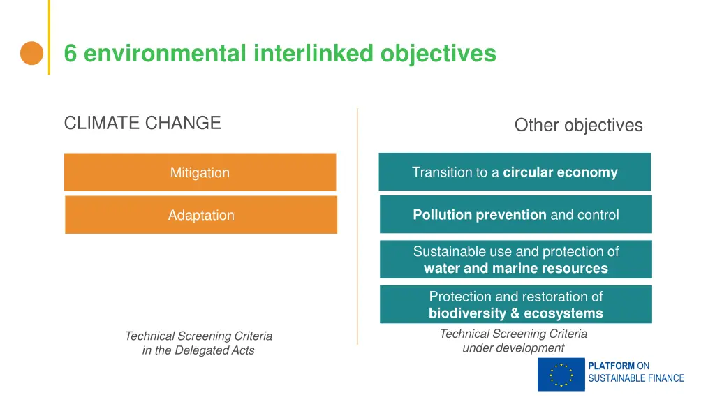 6 environmental interlinked objectives