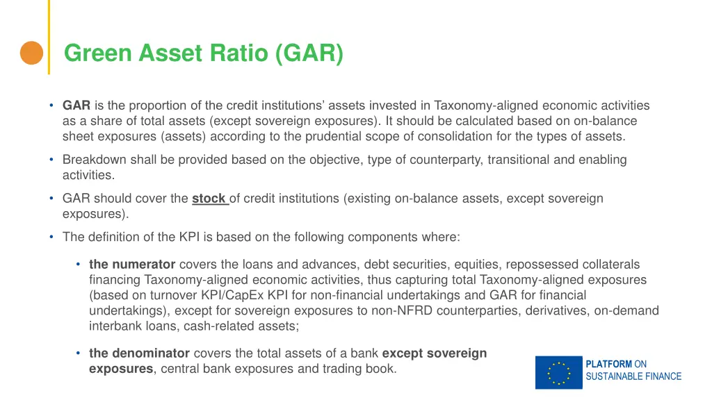 green asset ratio gar