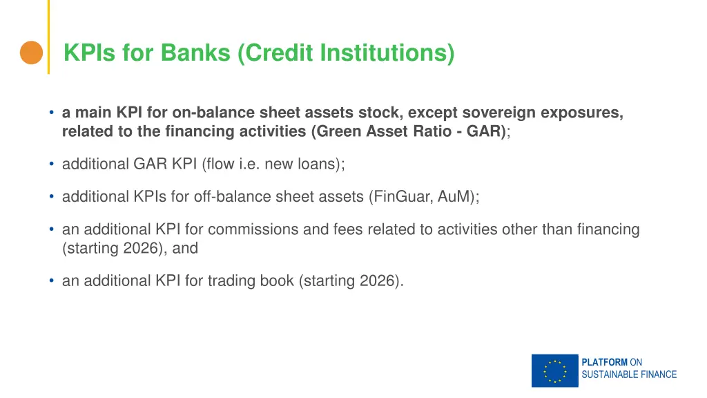 kpis for banks credit institutions