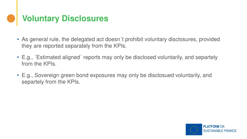 voluntary disclosures