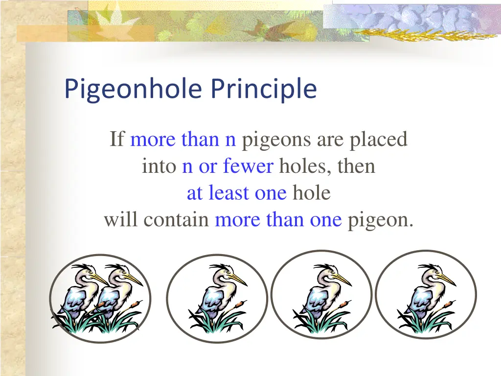 pigeonhole principle