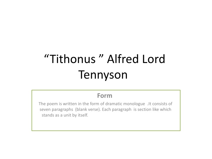 tithonus alfred lord tennyson