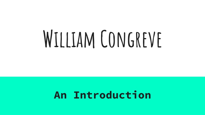 william congreve