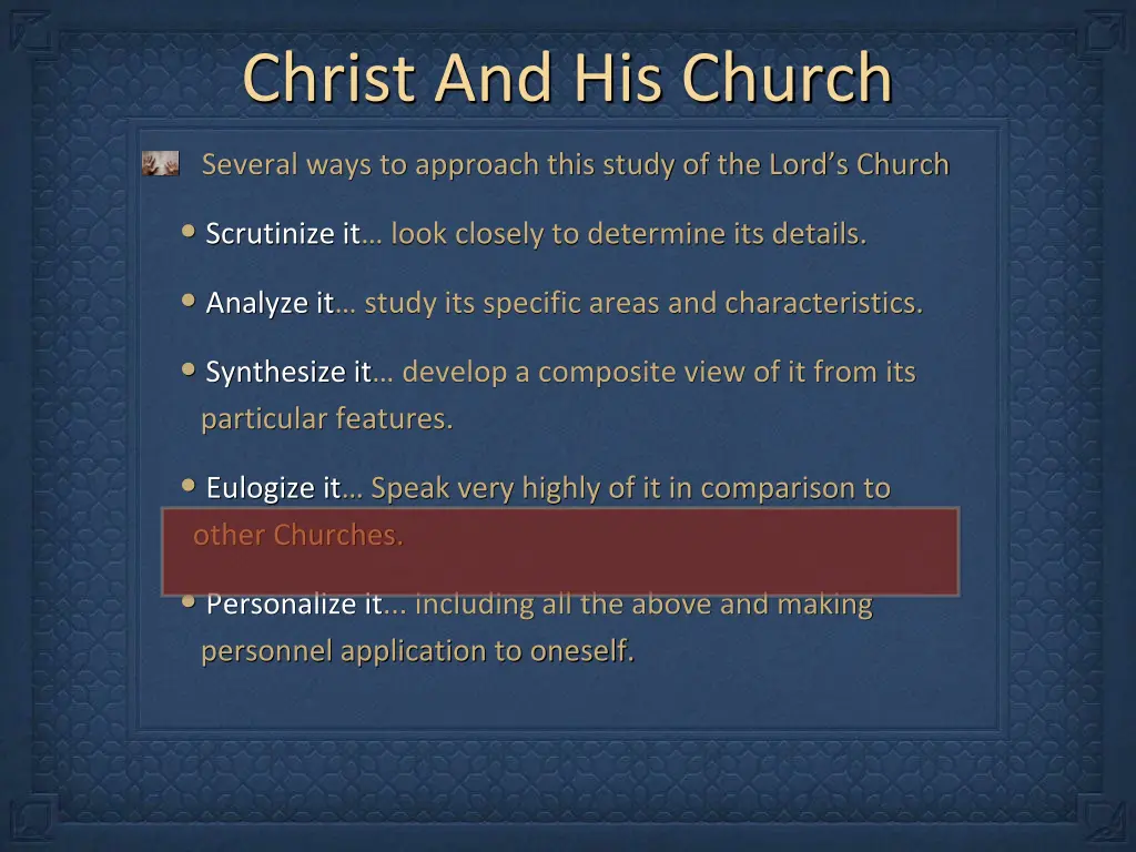 christ and his church 1