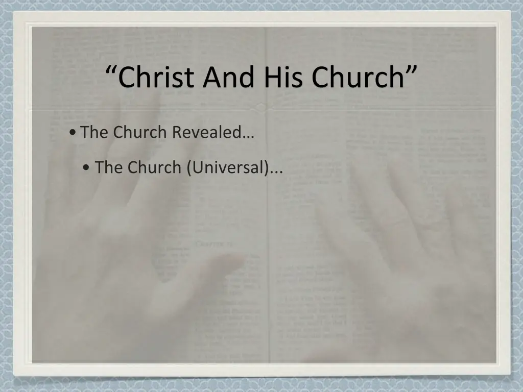 christ and his church 8