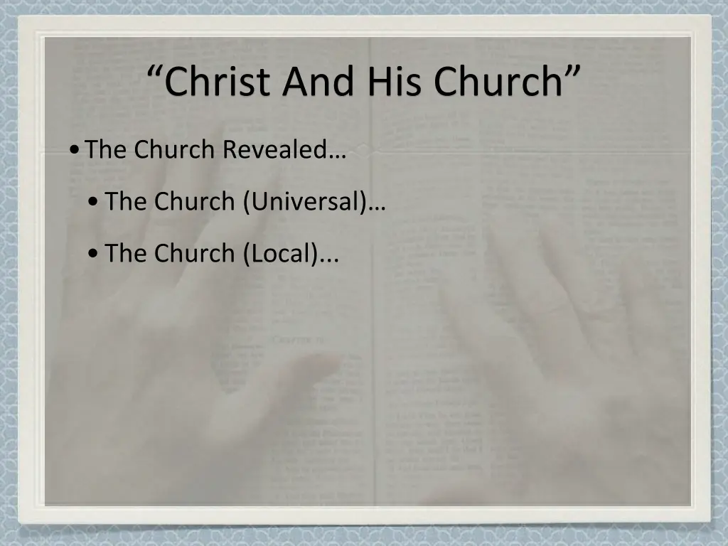 christ and his church 9