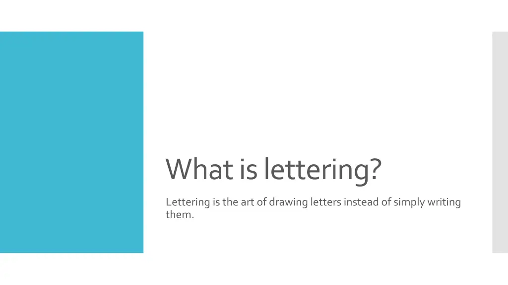 what is lettering