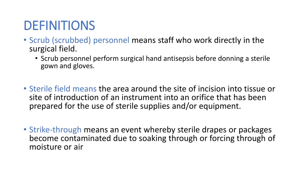 definitions definitions scrub scrubbed personnel