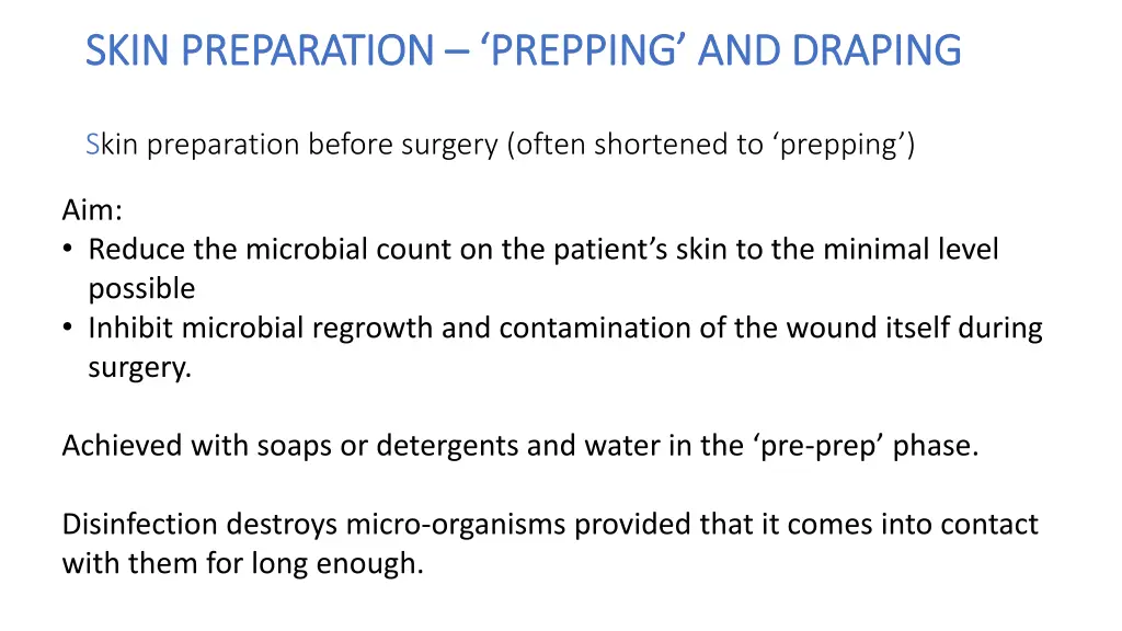 skin preparation skin preparation prepping