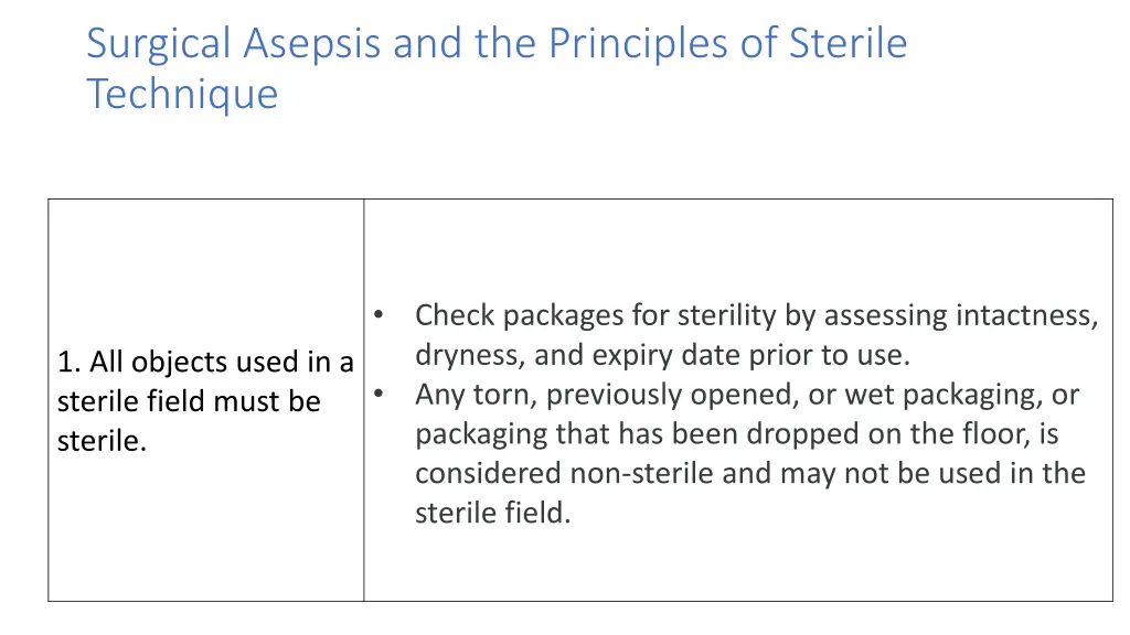 surgical asepsis and the principles of sterile 6