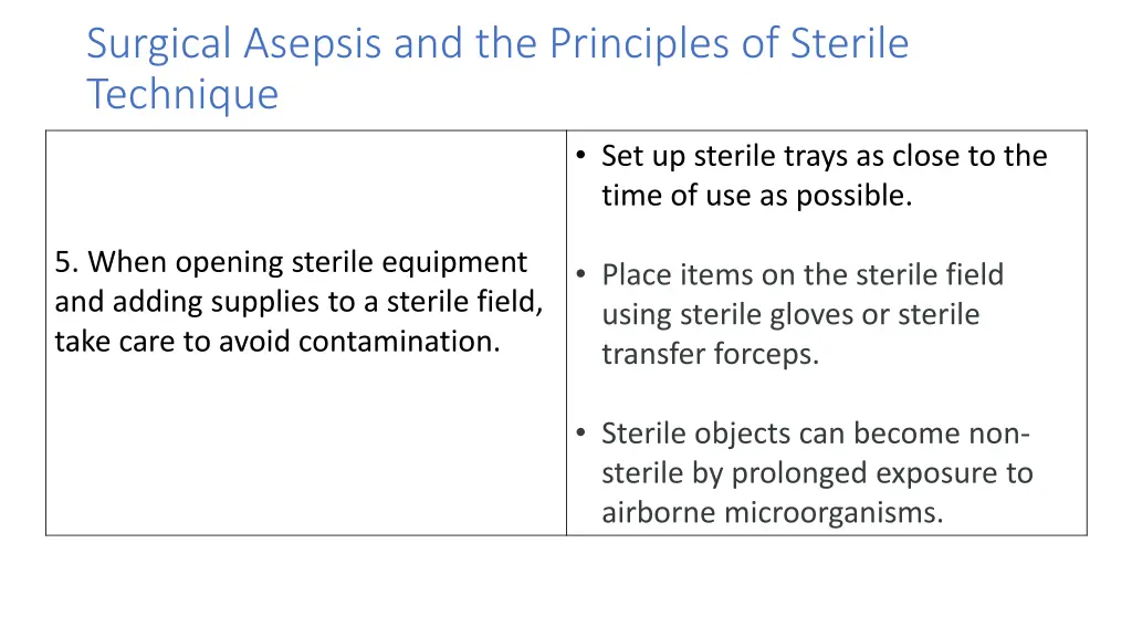 surgical asepsis and the principles of sterile 9