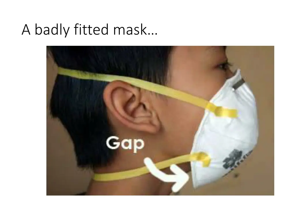 a badly fitted mask