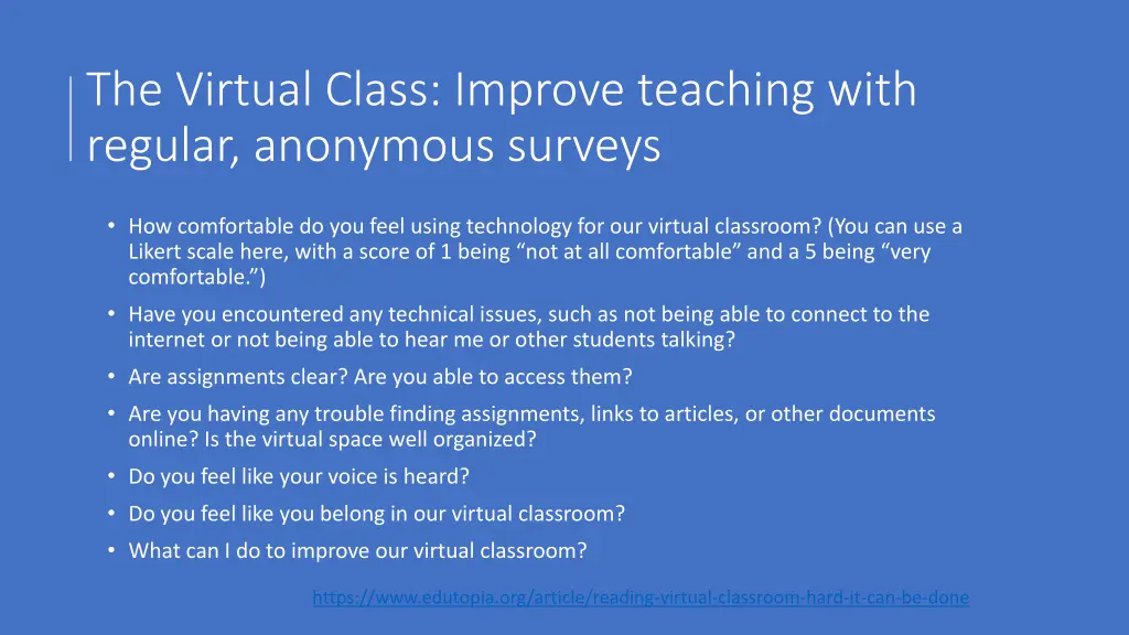 the virtual class improve teaching with regular