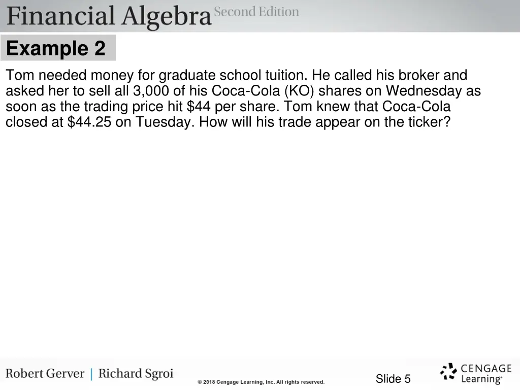 example 2 tom needed money for graduate school