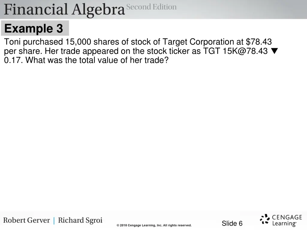 example 3 toni purchased 15 000 shares of stock