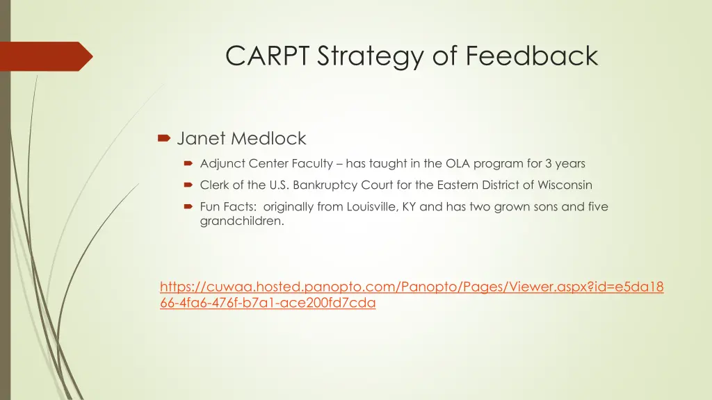 carpt strategy of feedback