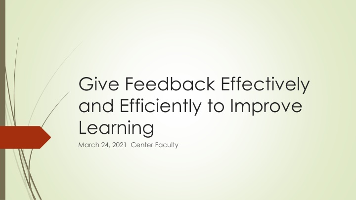 give feedback effectively and efficiently