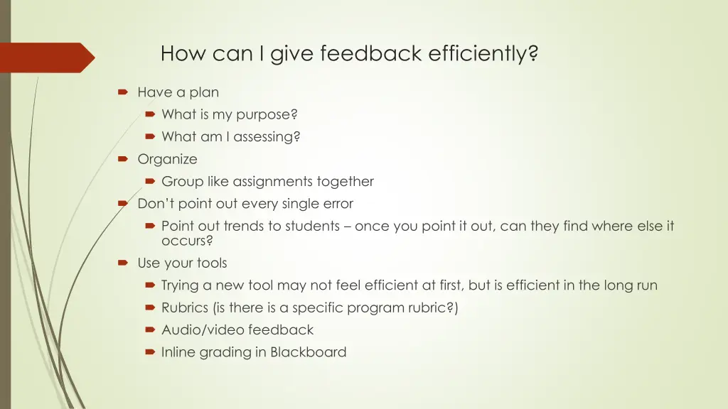 how can i give feedback efficiently