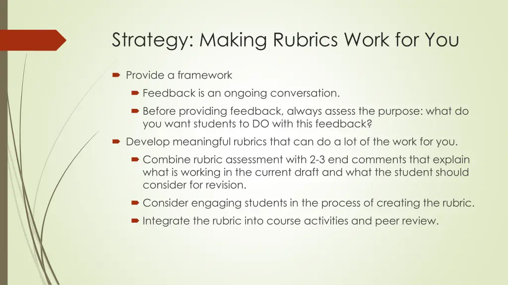 strategy making rubrics work for you