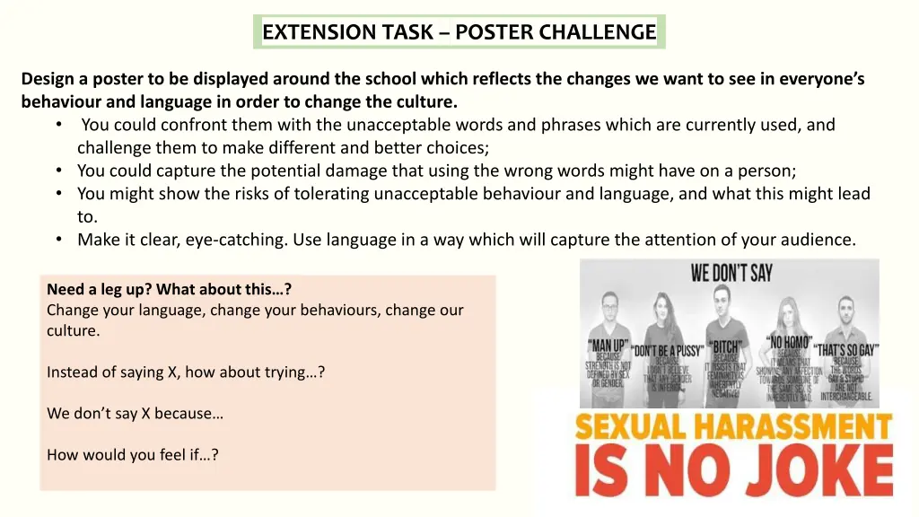 extension task poster challenge