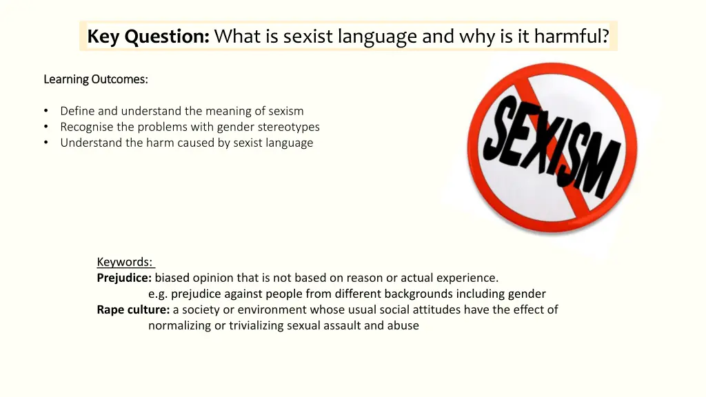 key question what is sexist language