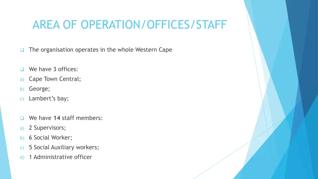 area of operation offices staff