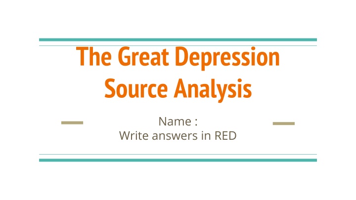 the great depression source analysis