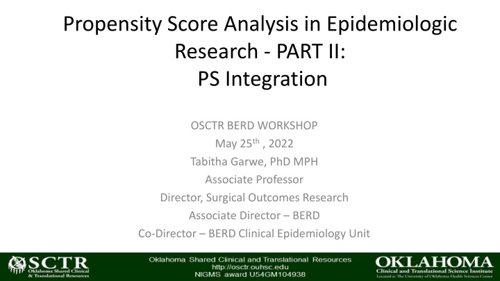 propensity score analysis in epidemiologic