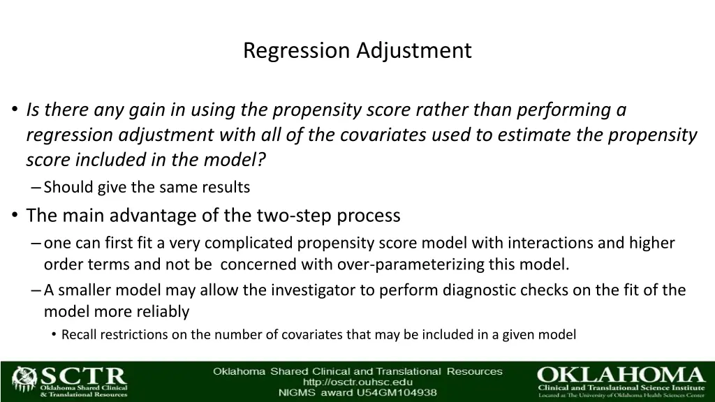 regression adjustment 1