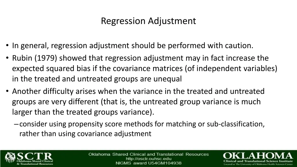 regression adjustment 2