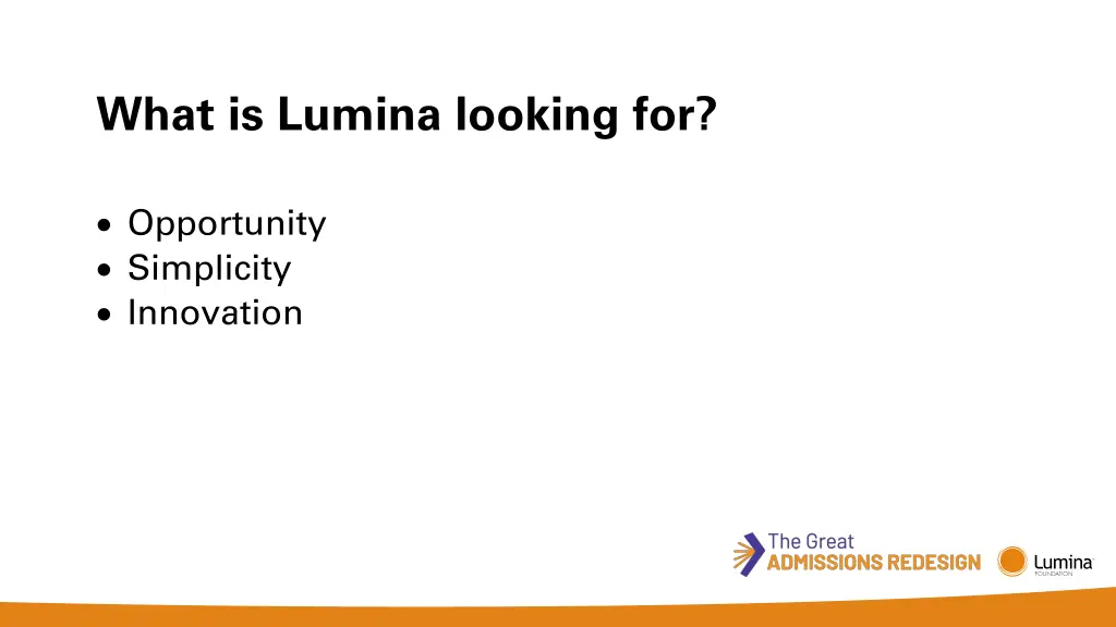 what is lumina looking for