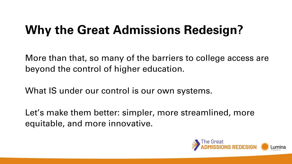 why the great admissions redesign 1