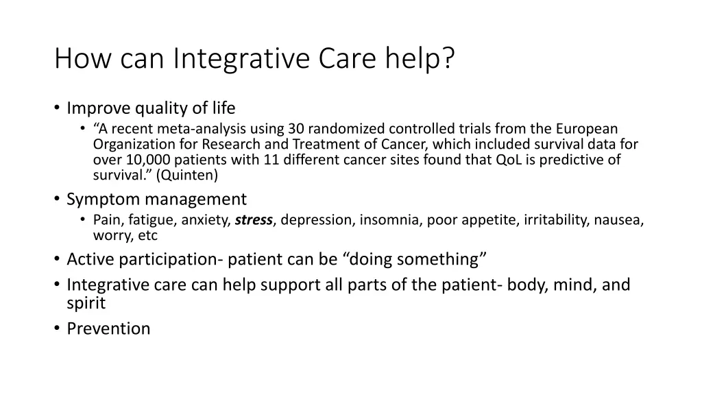 how can integrative care help