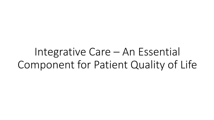 integrative care an essential component