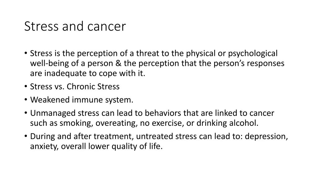 stress and cancer