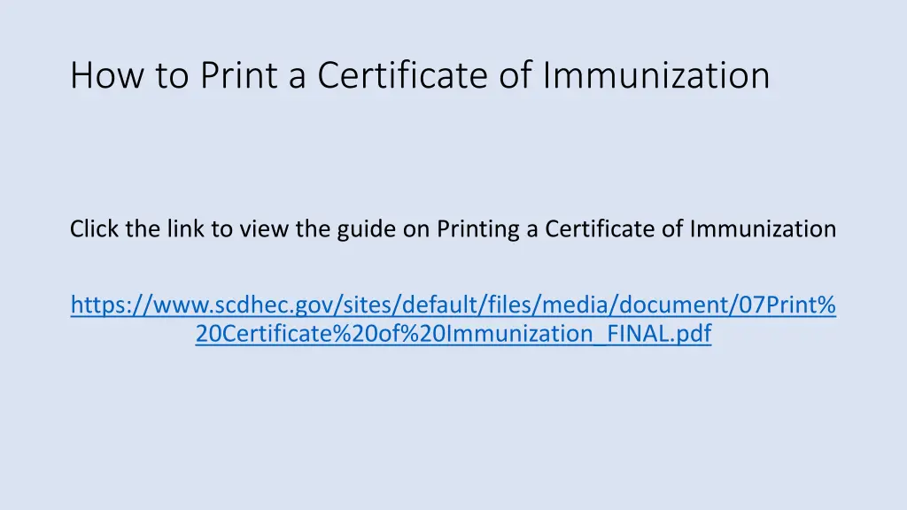 how to print a certificate of immunization