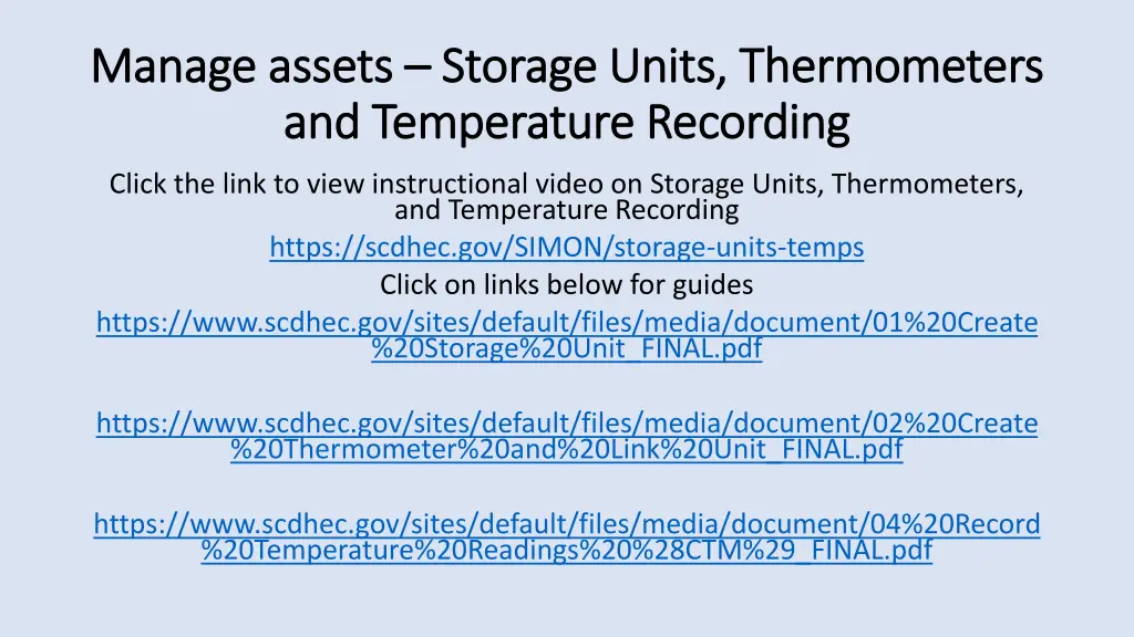 manage assets manage assets storage units