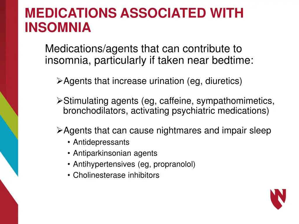 medications associated with insomnia