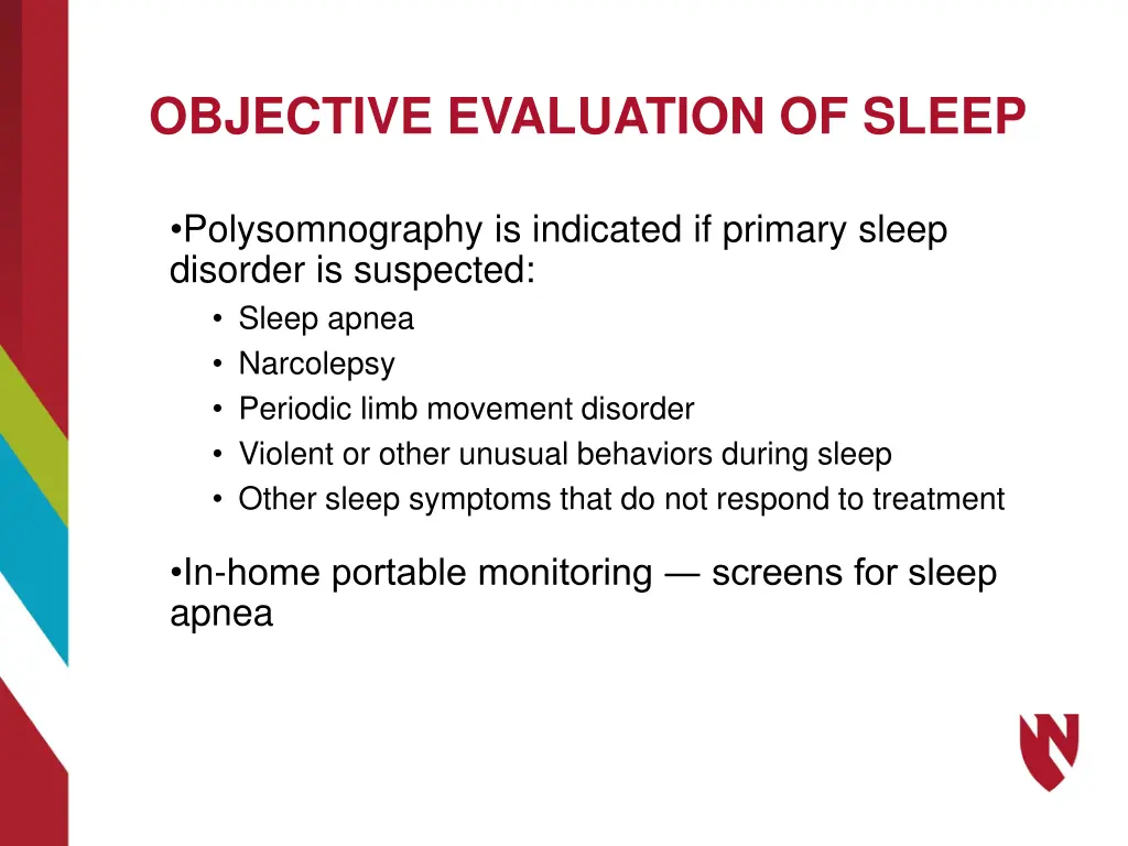 objective evaluation of sleep