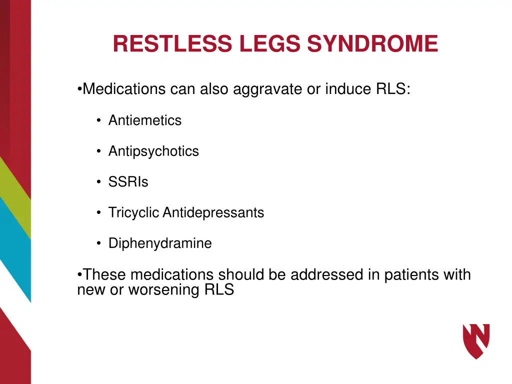 restless legs syndrome 1