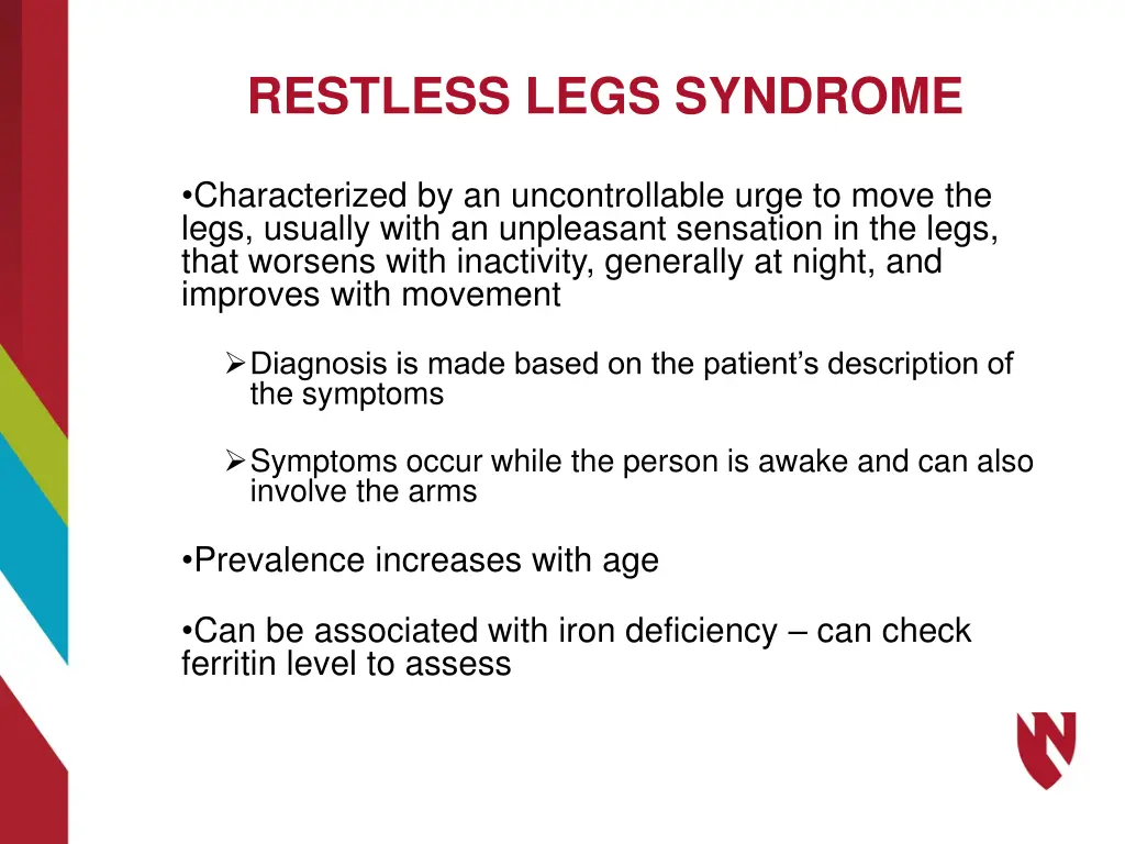 restless legs syndrome