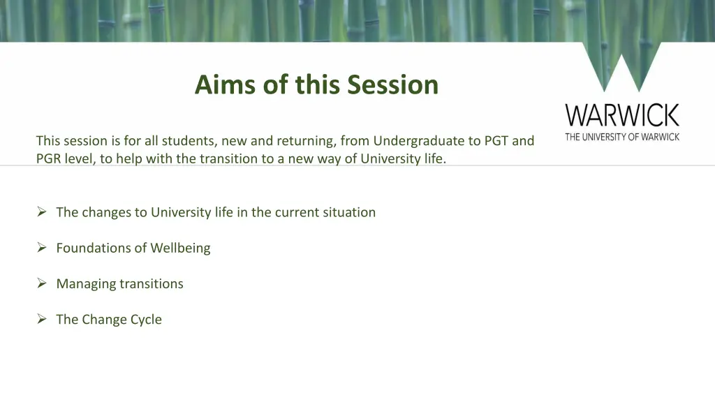 aims of this session