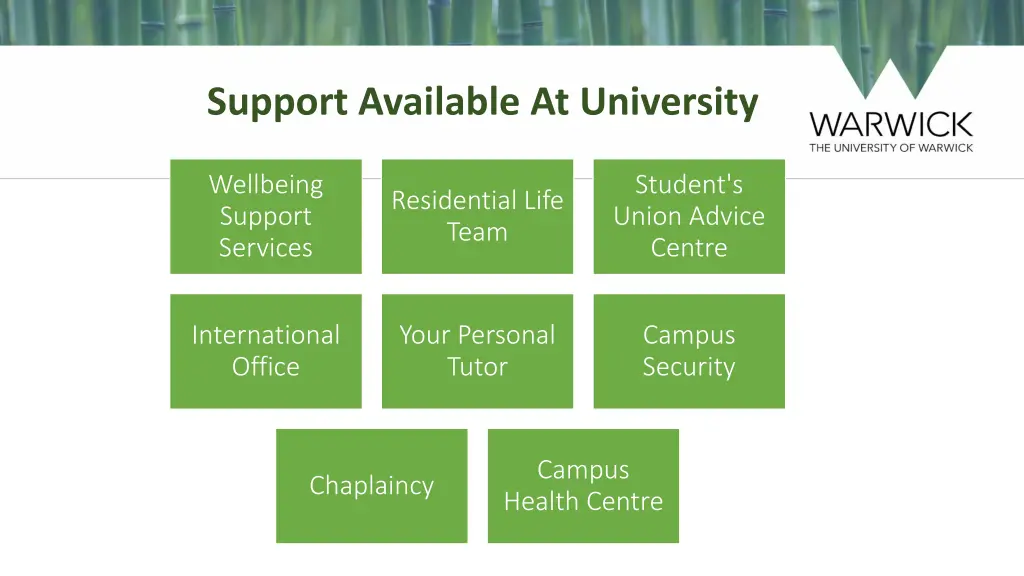 support available at university